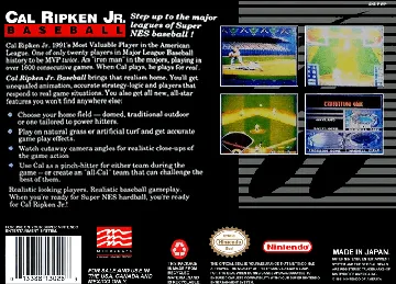 Cal Ripken Jr. Baseball (USA) (Beta) box cover back